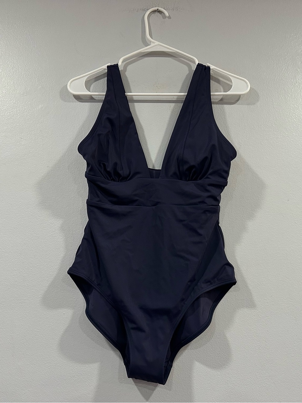 Andie The Mykonos One Piece Plunge Neck Swimsuit Navy Small S NWOT